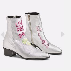 Modern Vice, Santa Monica Peep Boot Silver